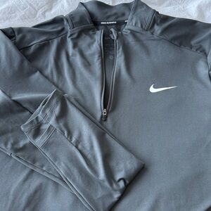 Nike Black Long-Sleeve Quarter-Zip Performance Top